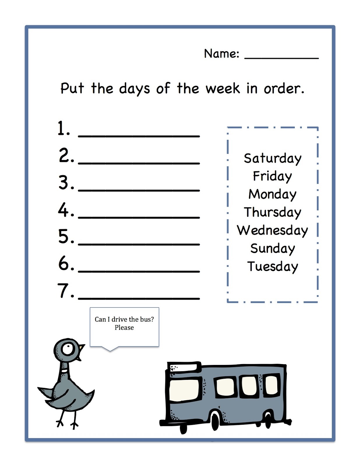 Best 45 Days Of The Week Worksheets Ideas 12