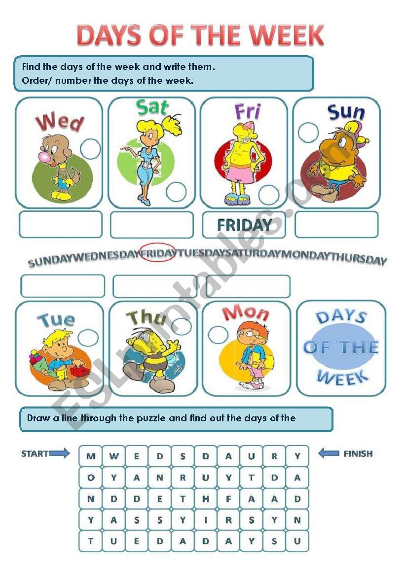 Best 45 Days Of The Week Worksheets Ideas 13