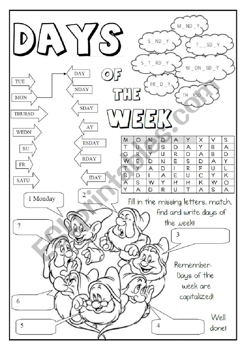 Best 45 Days Of The Week Worksheets Ideas 38