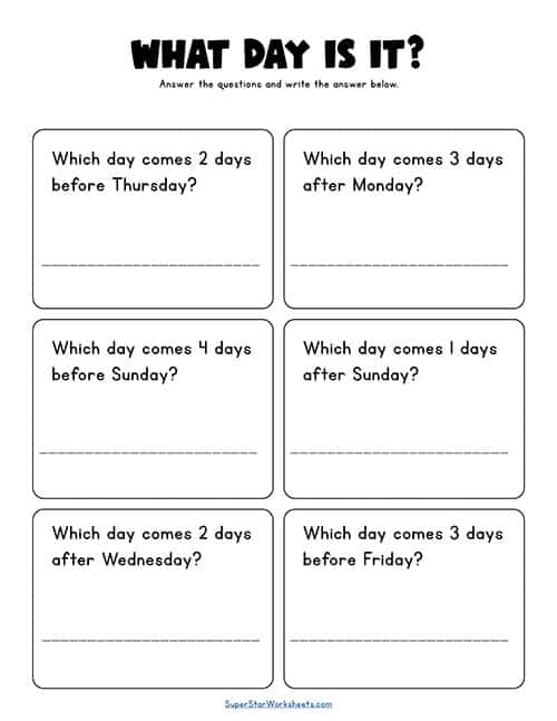 Best 45 Days Of The Week Worksheets Ideas 39