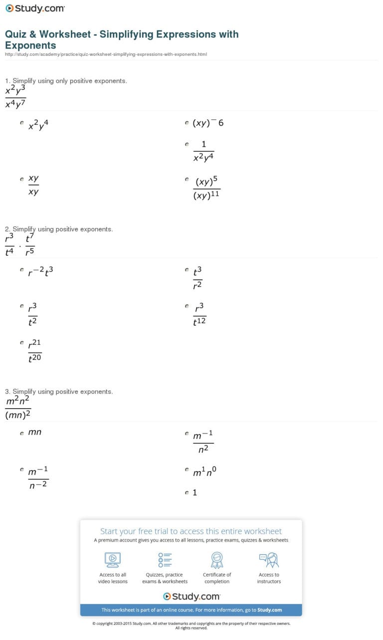 Best 45 Properties Of Exponents Worksheets Ideas 13