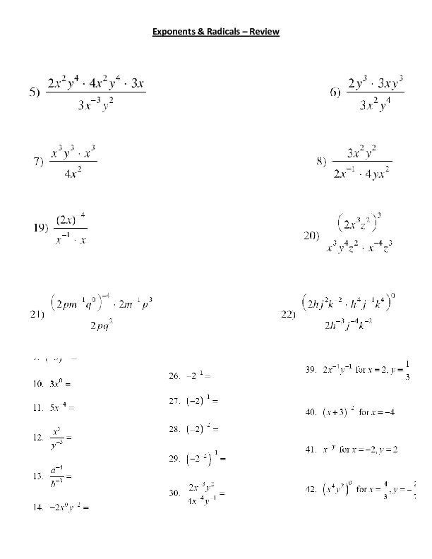 Best 45 Properties Of Exponents Worksheets Ideas 21