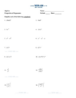 Best 45 Properties Of Exponents Worksheets Ideas 23