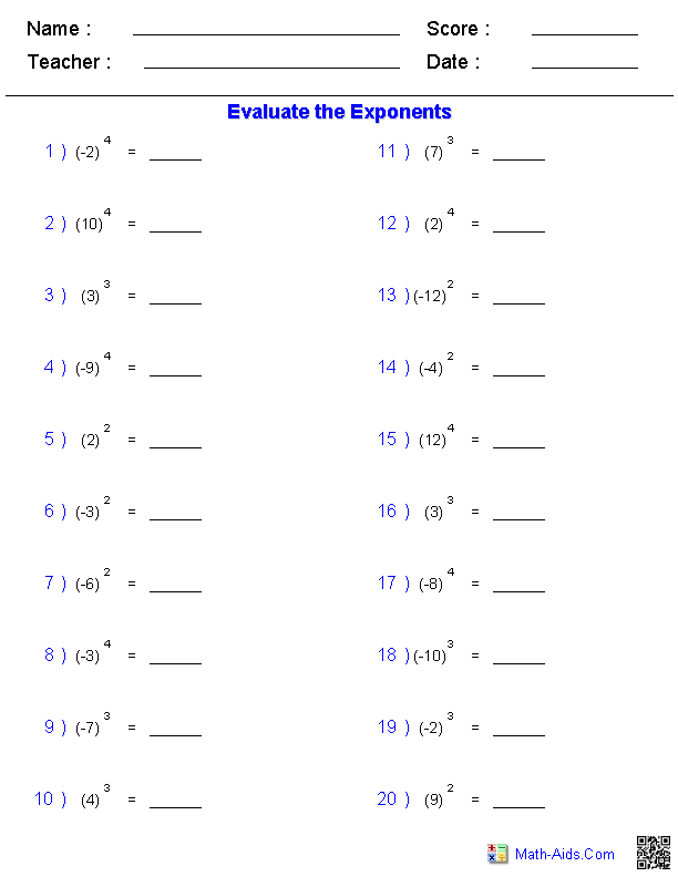 Best 45 Properties Of Exponents Worksheets Ideas 24