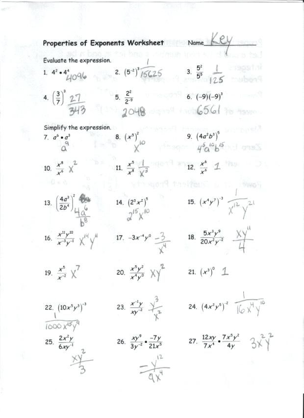 Best 45 Properties Of Exponents Worksheets Ideas 30