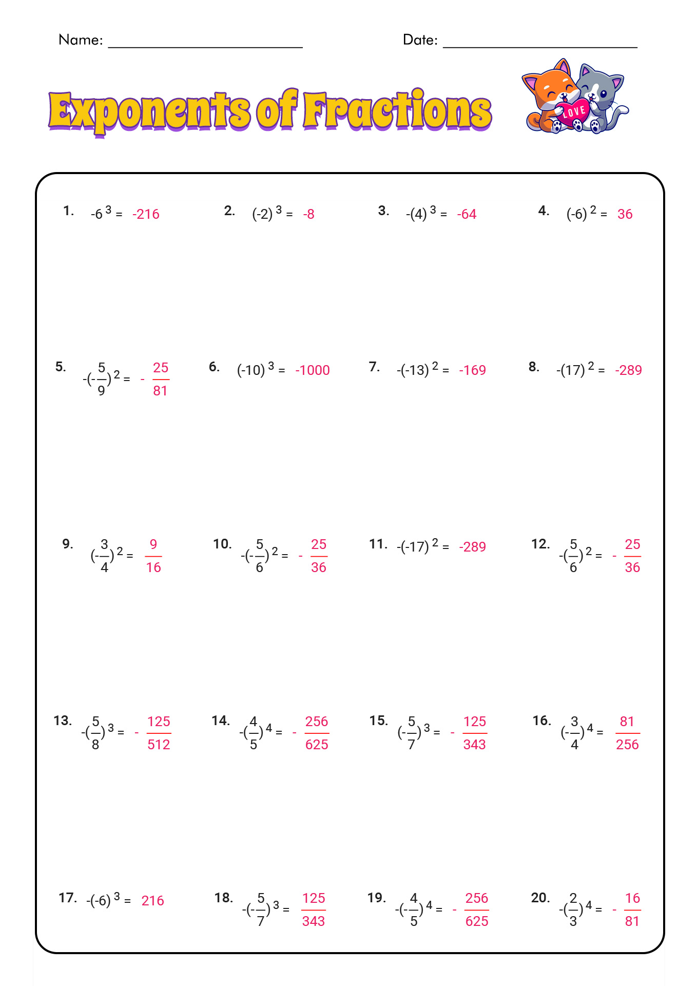 Best 45 Properties Of Exponents Worksheets Ideas 32