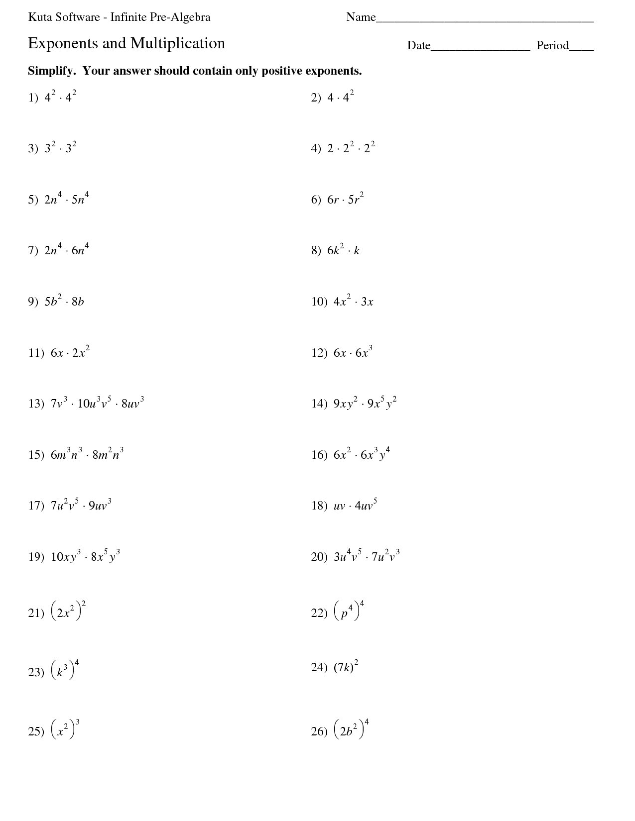 Best 45 Properties Of Exponents Worksheets Ideas 4