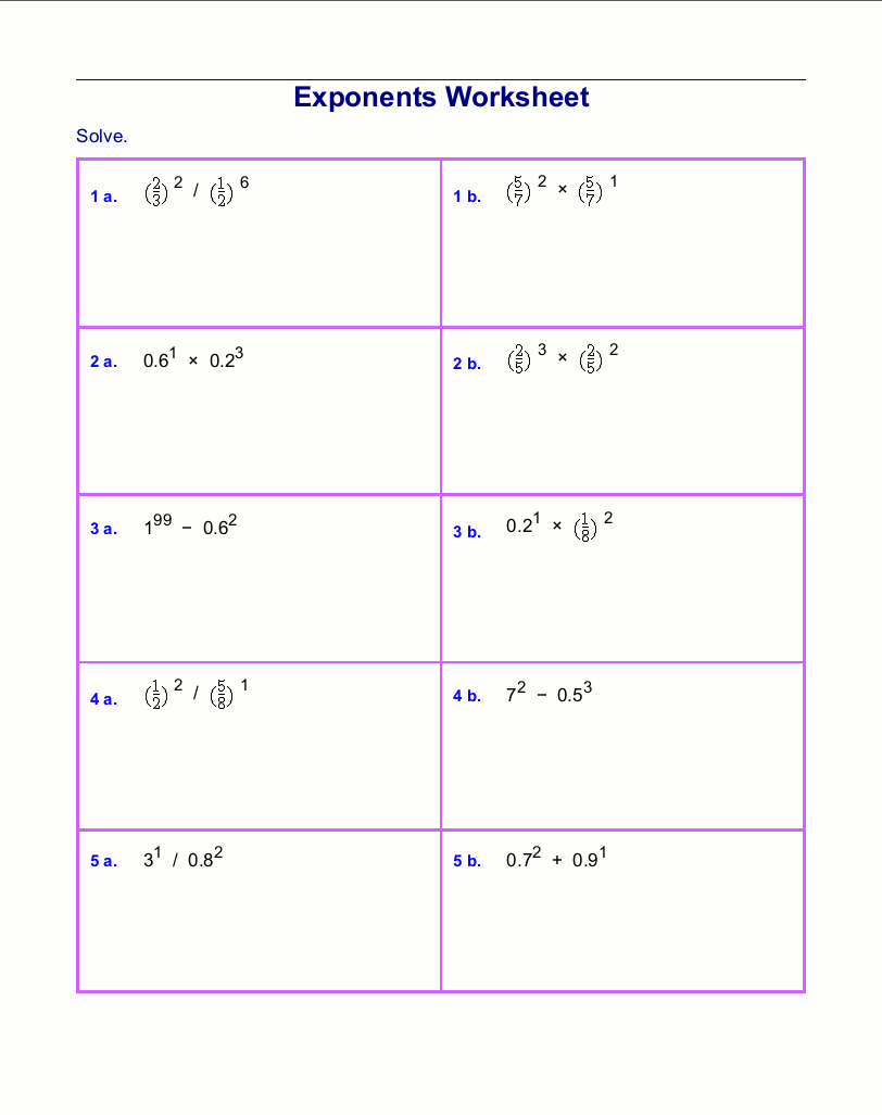 Best 45 Properties Of Exponents Worksheets Ideas 8