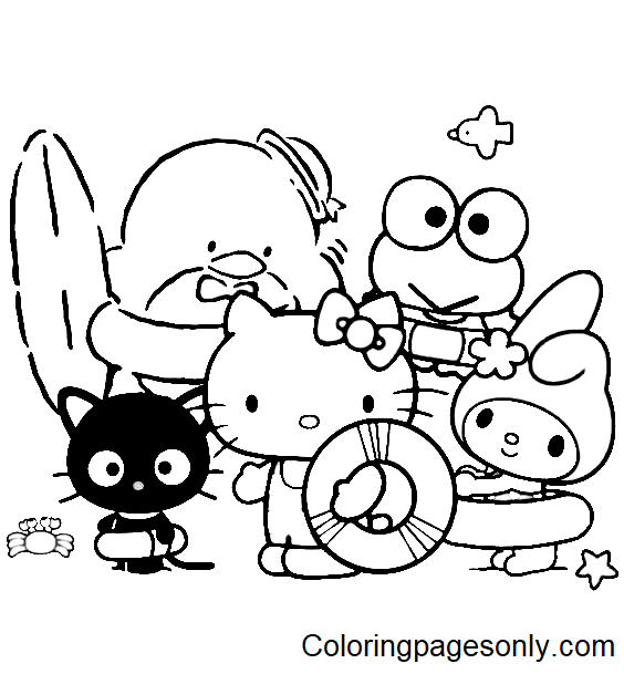 Best 45 Summer Sanrio Coloring Pages Ideas 2