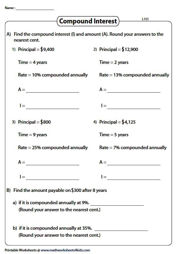 Best 50 Compound Interest Worksheets Ideas 26