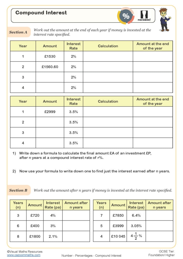 Best 50 Compound Interest Worksheets Ideas 30