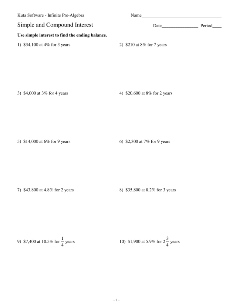 Best 50 Compound Interest Worksheets Ideas 32