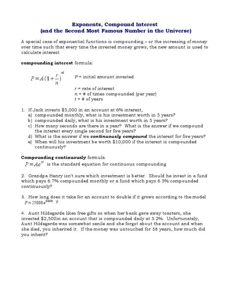 Best 50 Compound Interest Worksheets Ideas 8