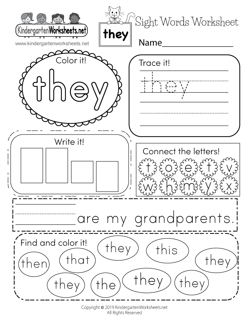 Get 85 Kindergarten Sight Words Worksheets Ideas 16