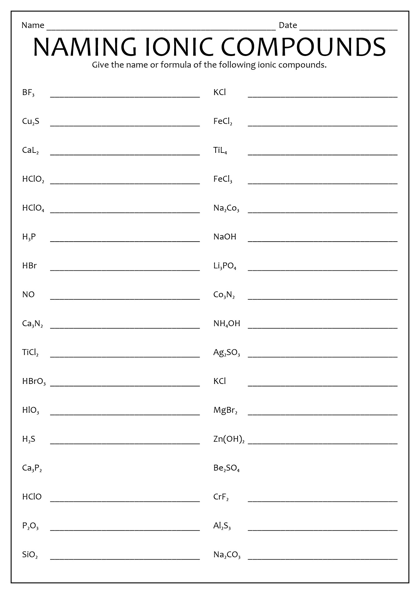 Get 85 Naming Ionic Compounds Worksheets Ideas 32