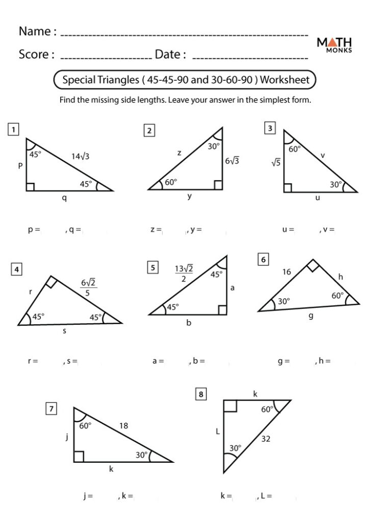 Get 85 Special Right Triangles Worksheets Ideas 11