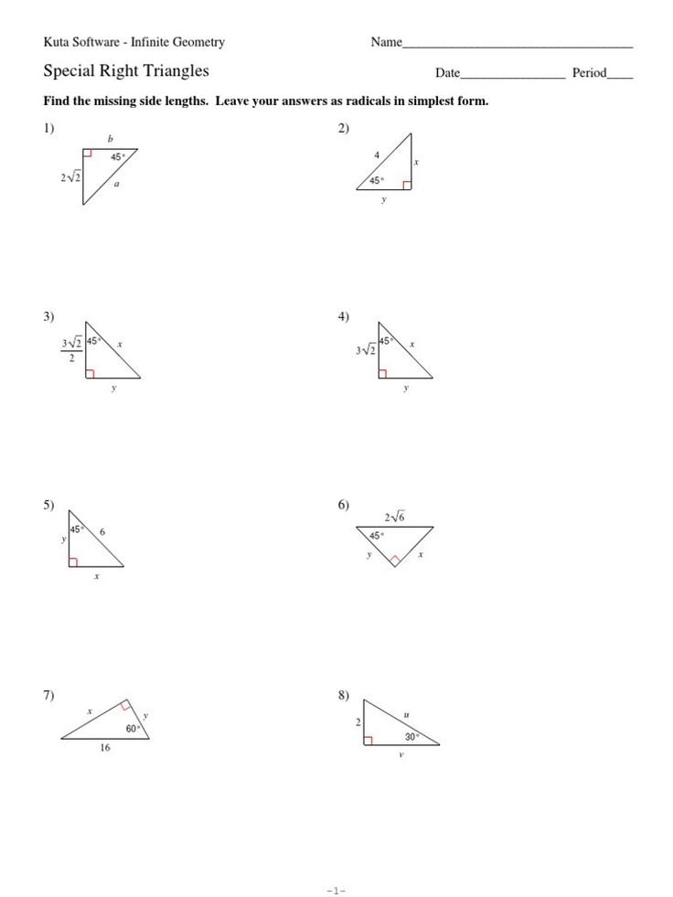 Get 85 Special Right Triangles Worksheets Ideas 23