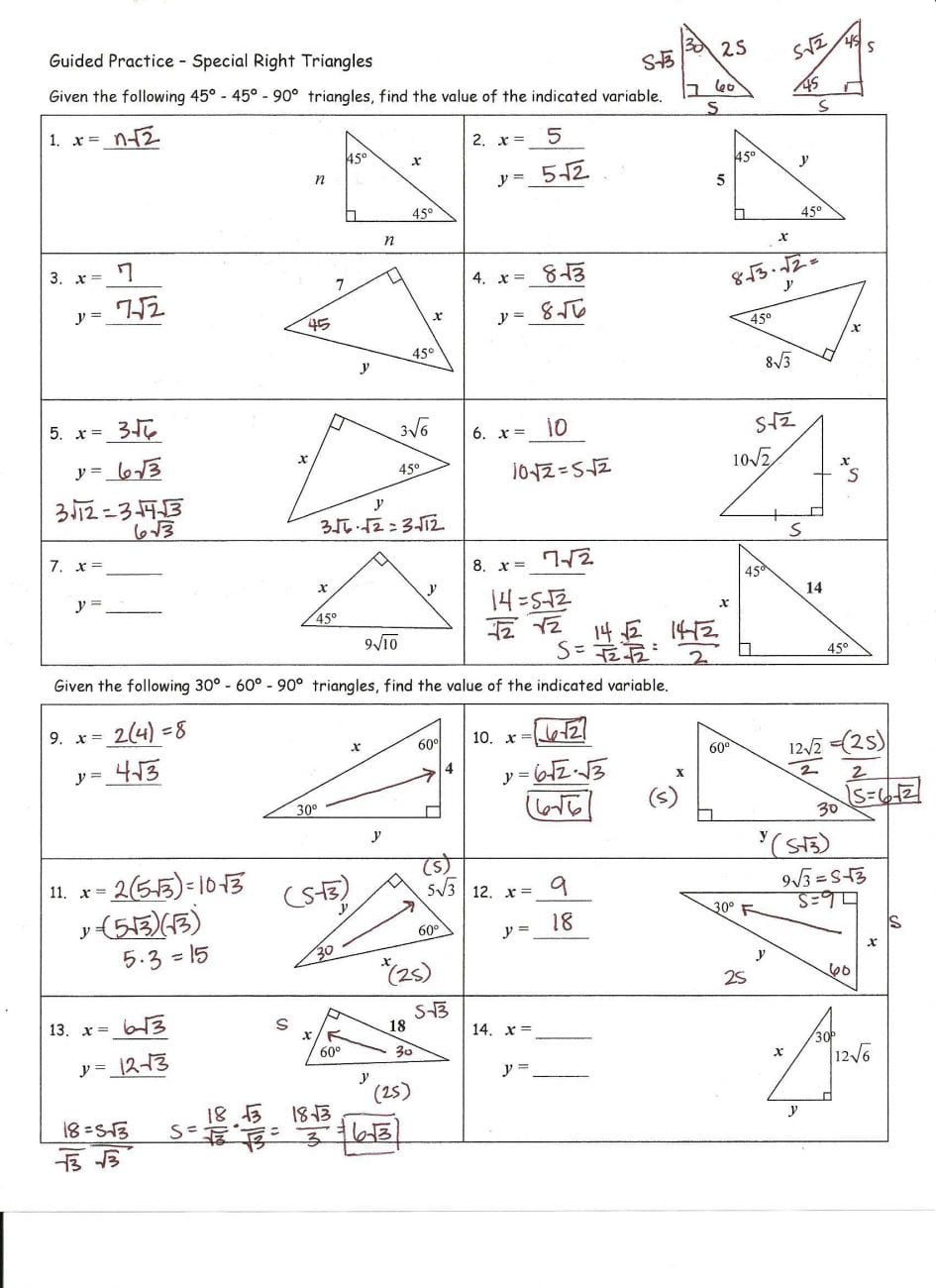 Get 85 Special Right Triangles Worksheets Ideas 37