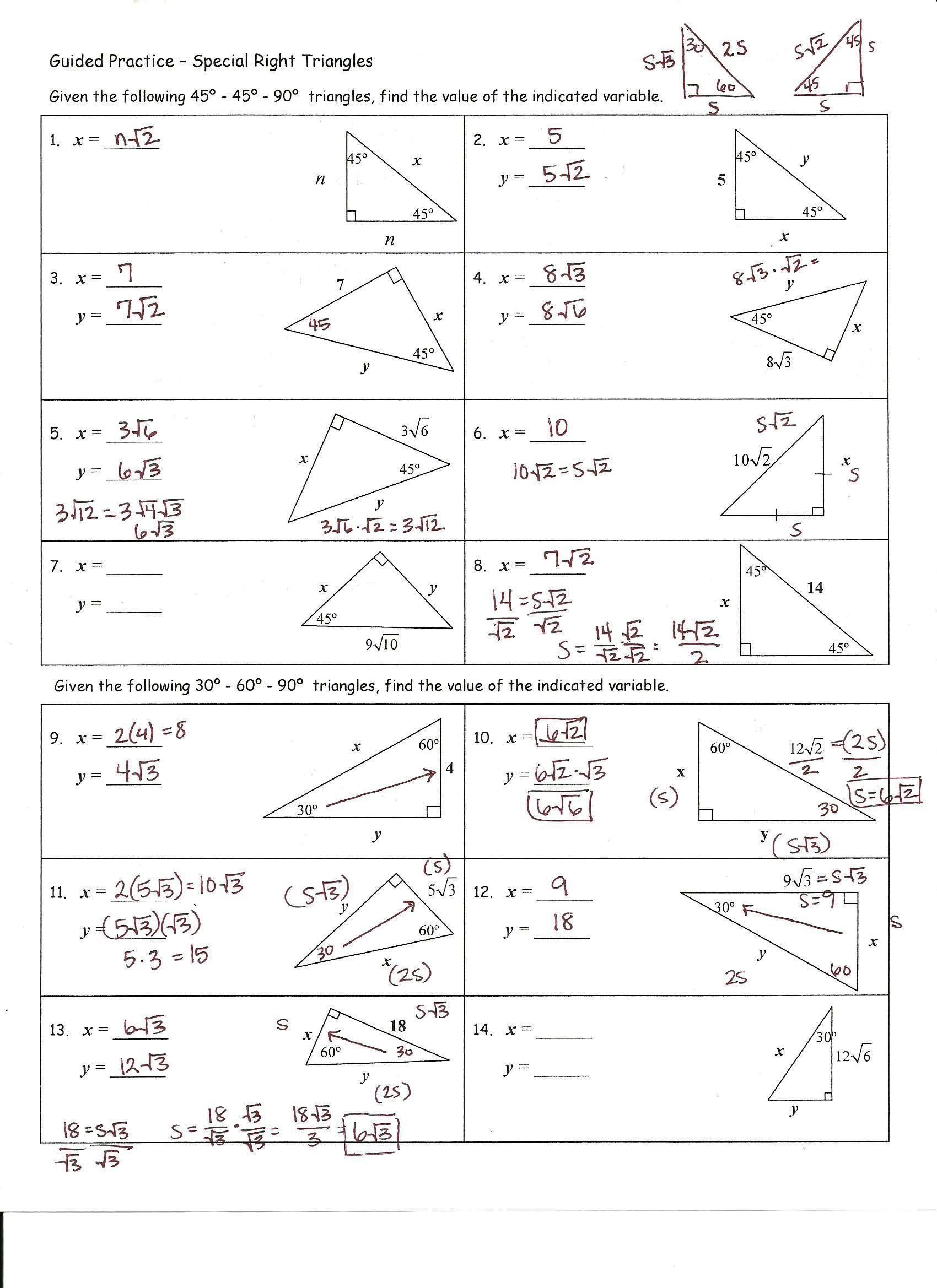 Get 85 Special Right Triangles Worksheets Ideas 54