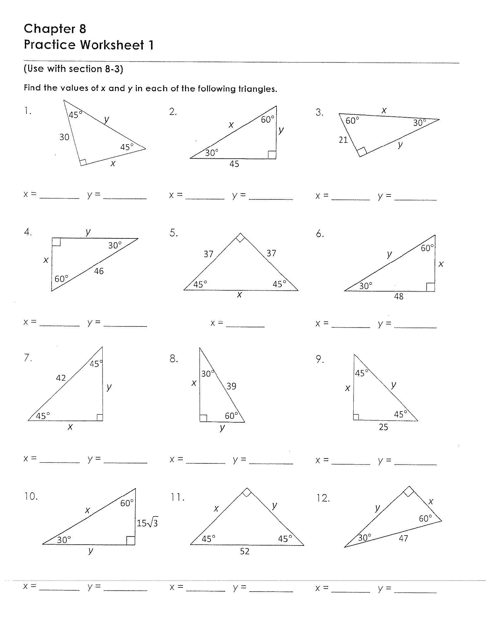 Get 85 Special Right Triangles Worksheets Ideas 57