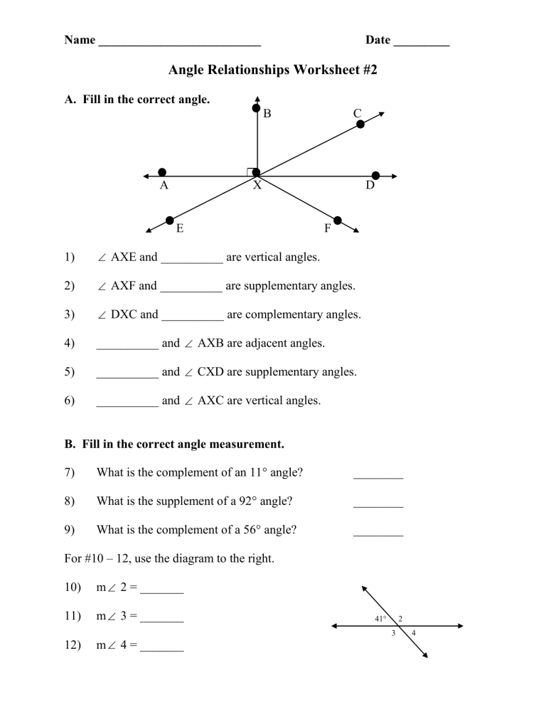 Save 60 Angle Relationships Worksheets Ideas 1