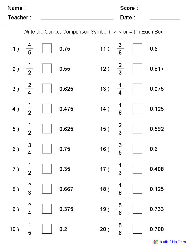 Save 60 Fractions To Decimals Worksheets Ideas 14