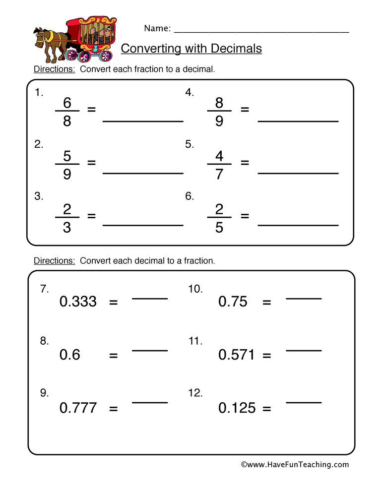 Save 60 Fractions To Decimals Worksheets Ideas 32