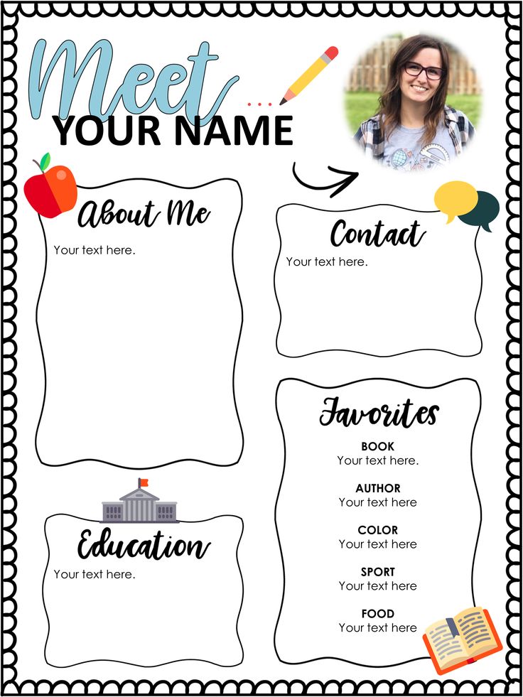 Best 45 Meet The Teacher Template Kindergarten Ideas 12