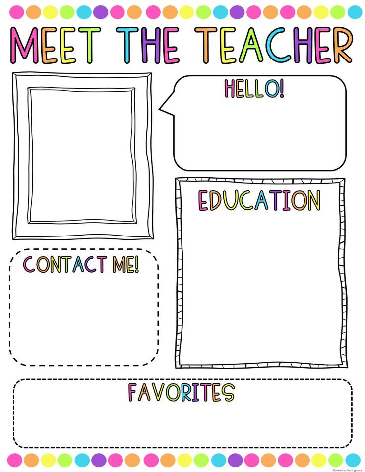 Best 45 Meet The Teacher Template Kindergarten Ideas 9