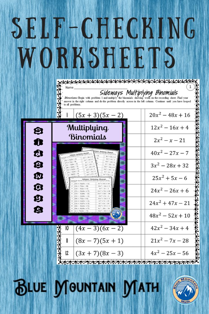 Best 45 Multiplying Binomials Worksheets Ideas 10