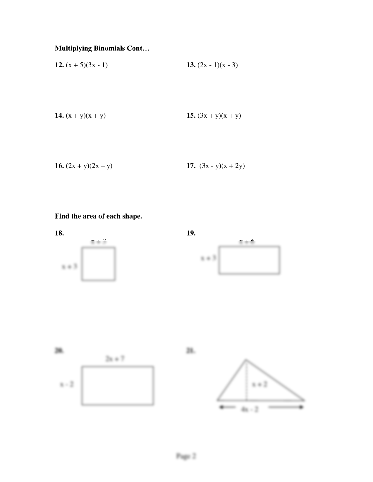 Best 45 Multiplying Binomials Worksheets Ideas 29