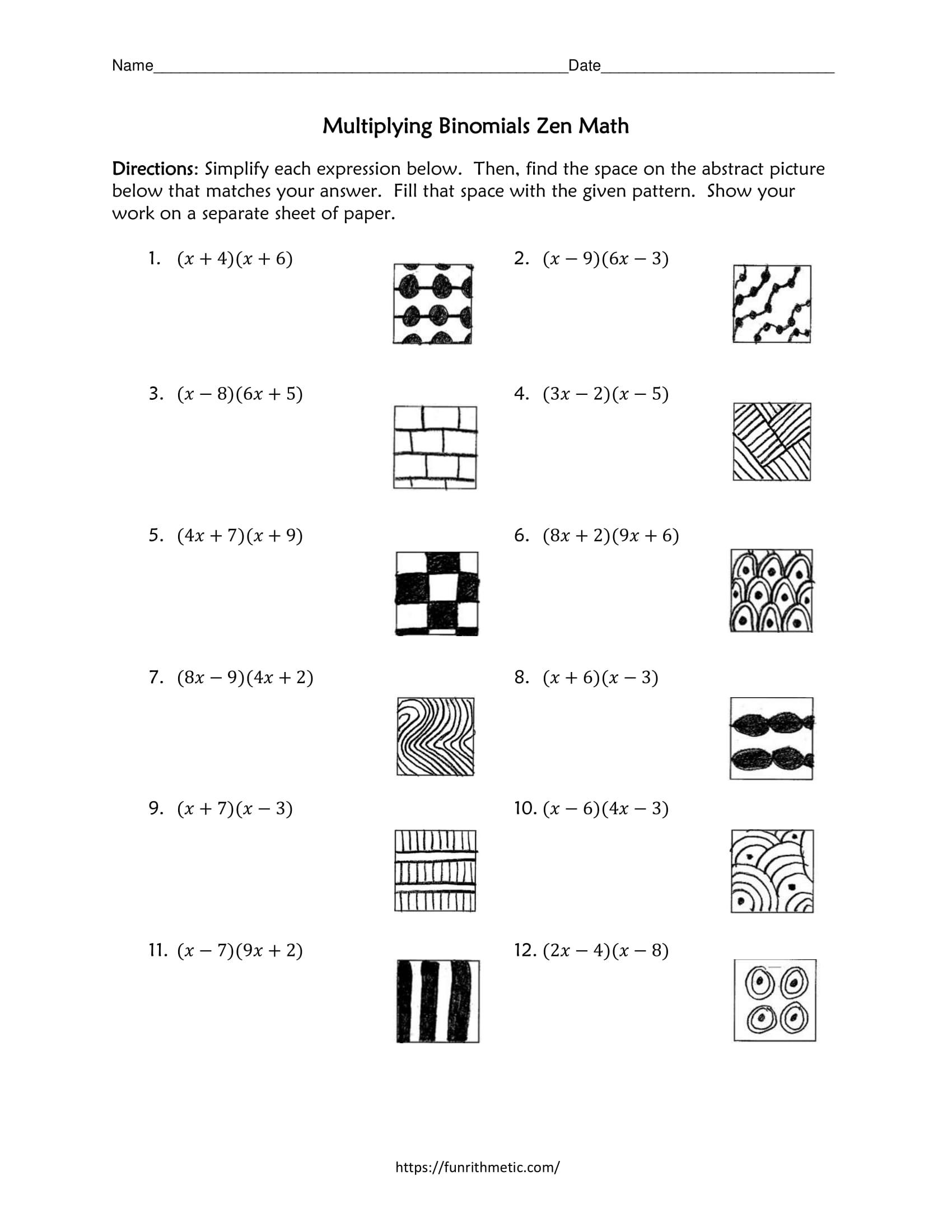 Best 45 Multiplying Binomials Worksheets Ideas 43