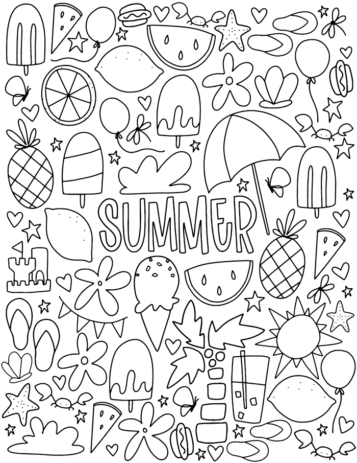 Best 45 Summer Coloring Pages Free Ideas 27