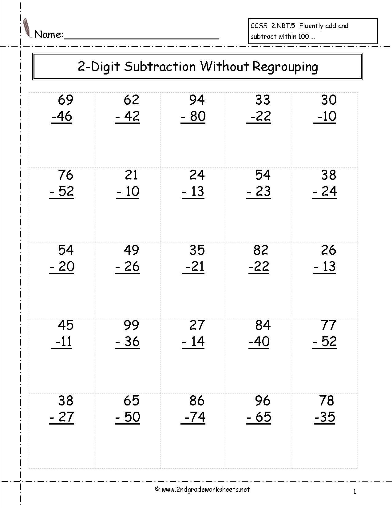 20 2Nd Grade Math Worksheets Free