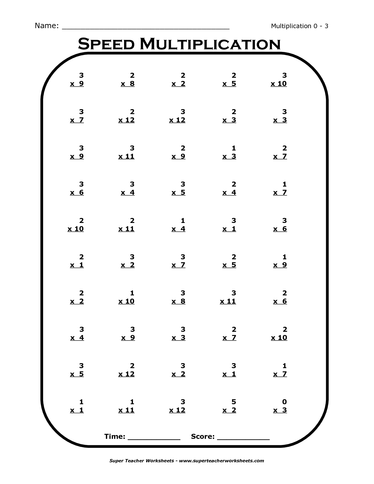 20 9 Multiplication Table Worksheet Free