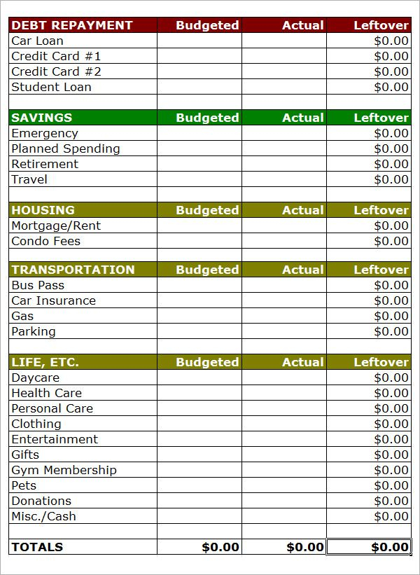 20 Budgeting Worksheet Excel Free