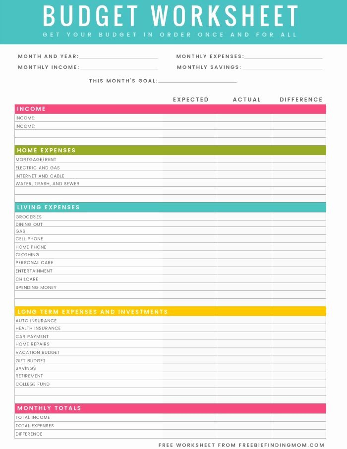 20 Budgeting Worksheet Excel Free