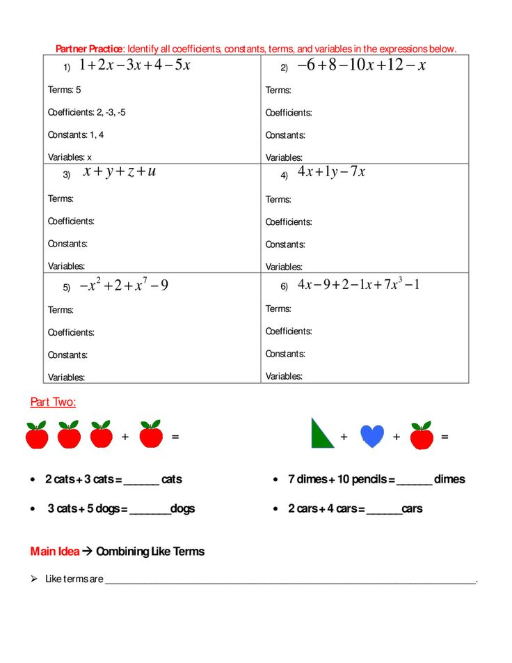 20 Combining Like Terms Worksheet Free