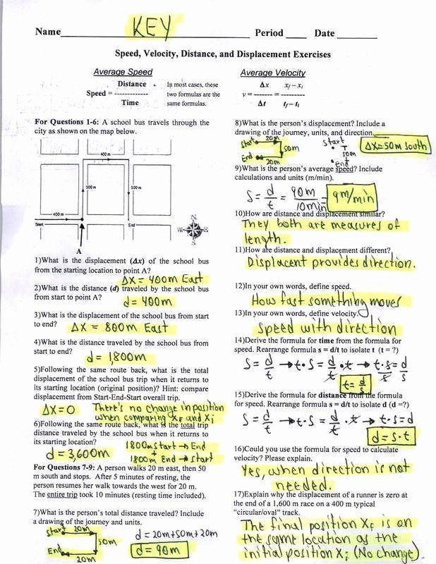 20 Distance Displacement Worksheet Download