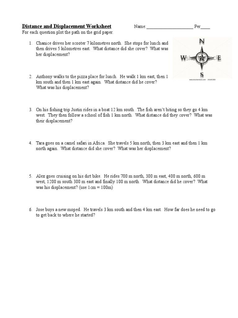 20 Distance Displacement Worksheet Pdf