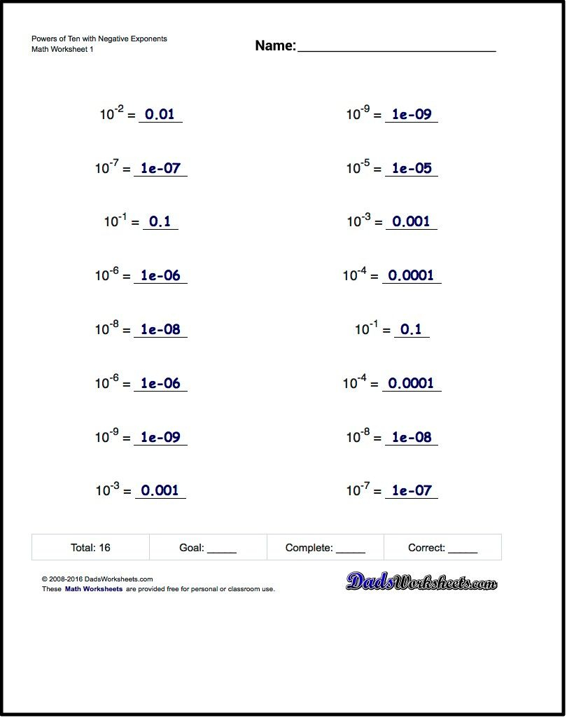 20 Exponents Simplify Worksheet Free