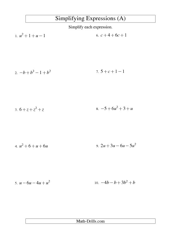 20 Exponents Simplify Worksheet Free