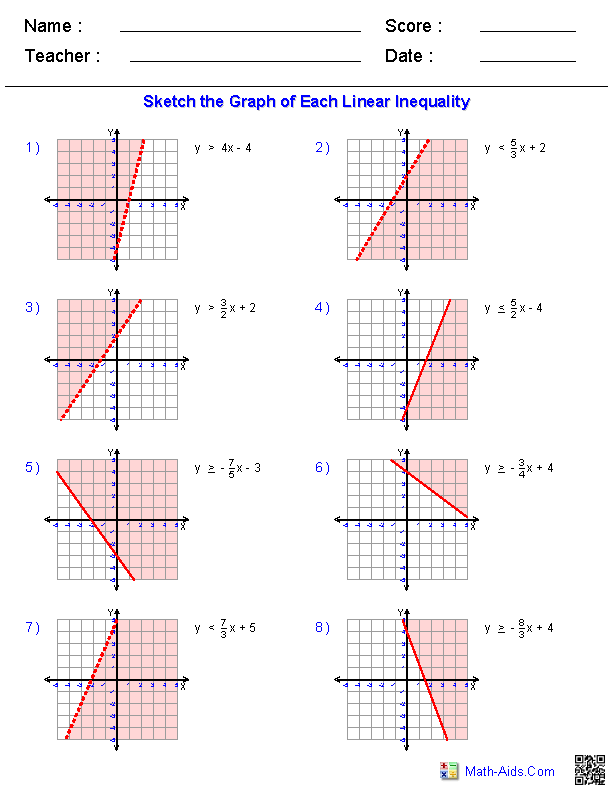 20 Linear Inequalities Worksheet Free