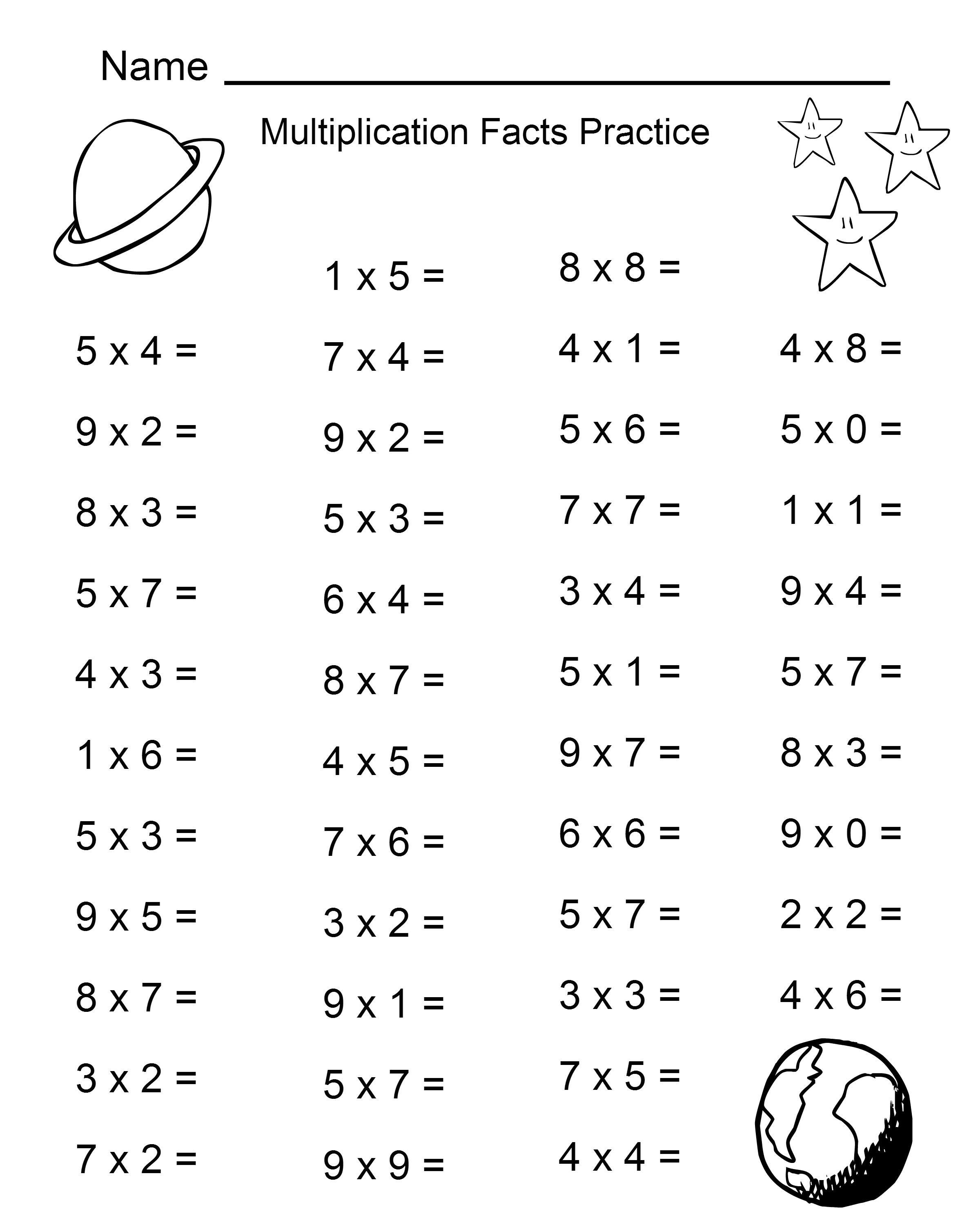 20 Math Facts Practice Worksheets Download