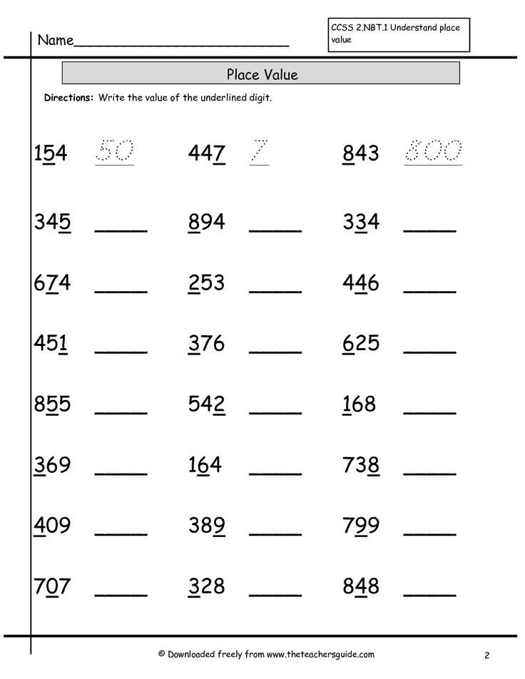 20 Math Place Value Worksheets Free