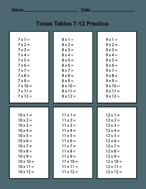 20 Nine Times Table Worksheet Download