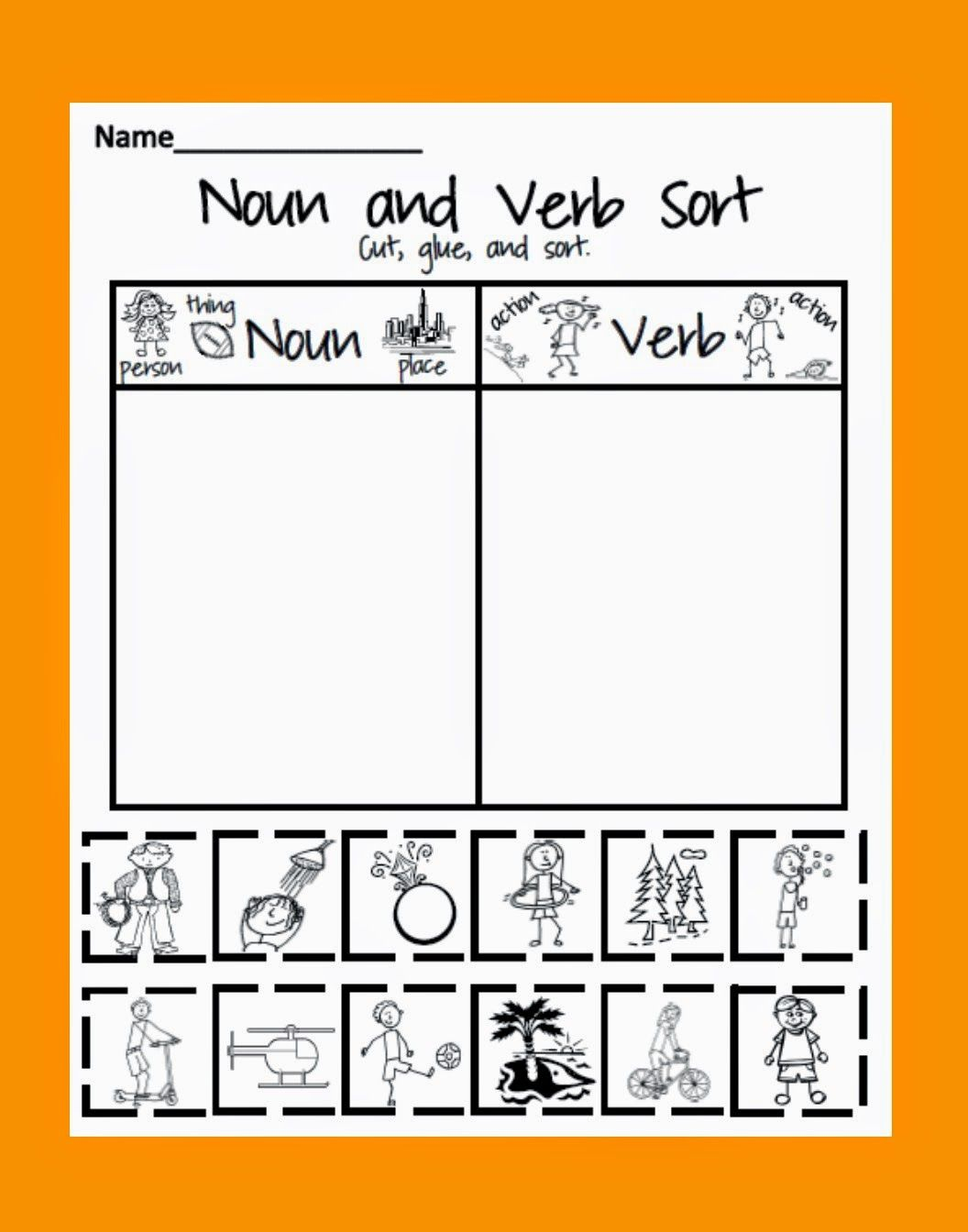 20 Noun Verb Worksheet Free