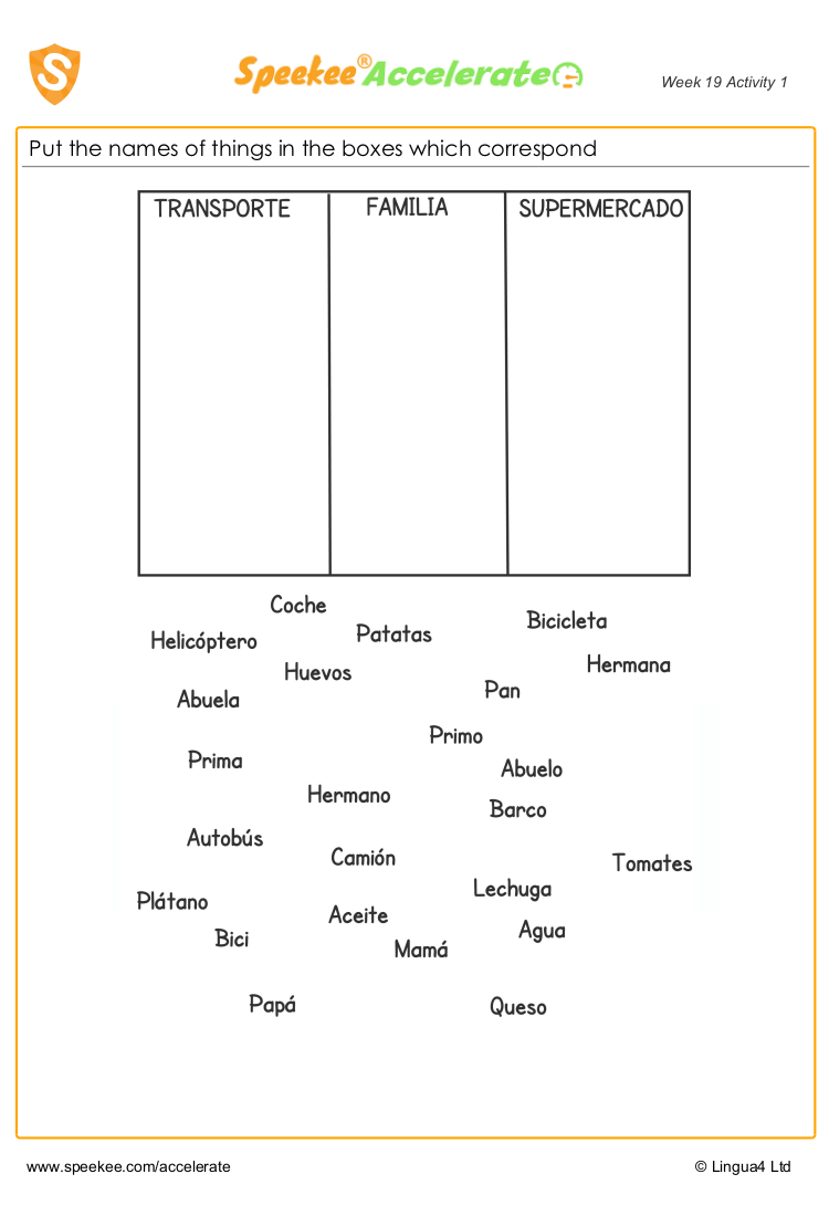 20 Printable Spanish Worksheets Free