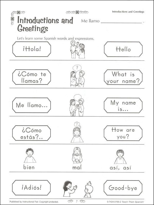 20 Printable Spanish Worksheets Pdf