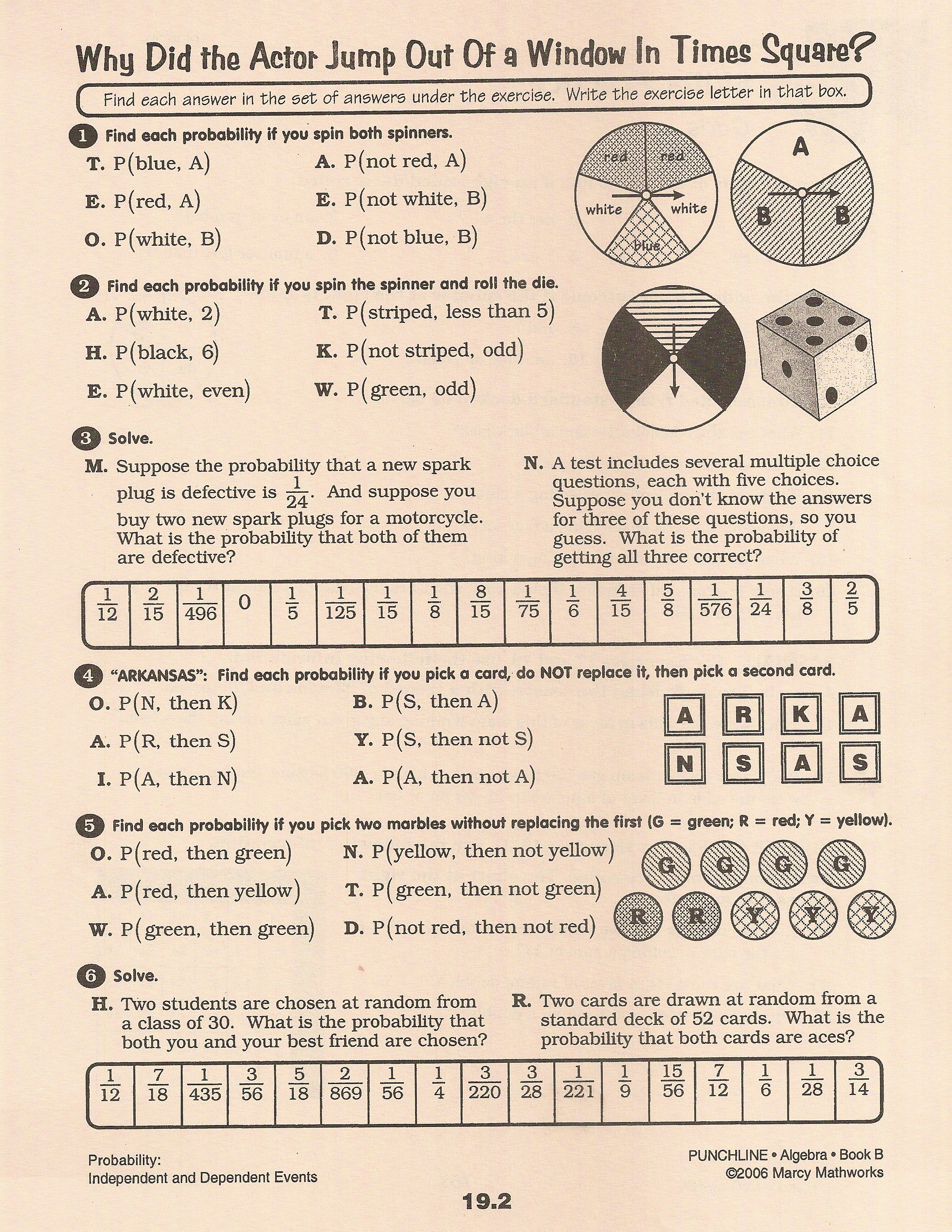 20 Probability Worksheets With Answers Download
